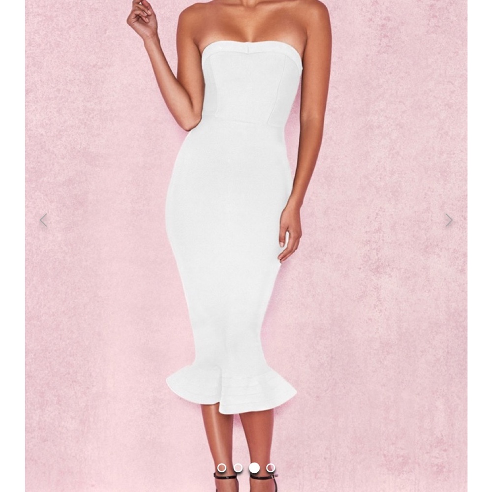 House of CB White Strapless Midi Dress - Picture 5 of 9